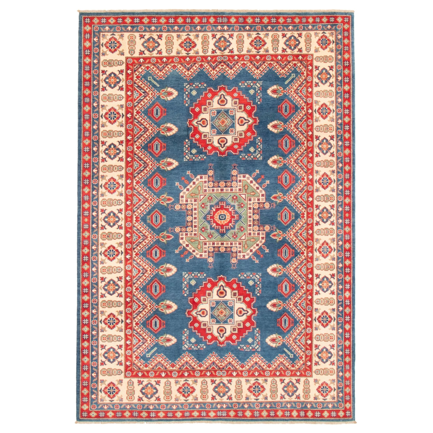 363850 Hand-Knotted Wool Rug eCarpet Gallery Area Rug for Living Room Bedroom Finest Ghazni Bordered Ivory Rug 5'2 x 6'4 363850 Hand-Knotted Wool Rug eCarpet Gallery Area Rug for Living Room Bedroom Finest Ghazni Bordered Ivory Rug 5'2 x 6'4