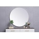 preview thumbnail 125 of 186, Carson Carrington Labbemala Metal Frame Round Mirror 45" Diameter - Silver