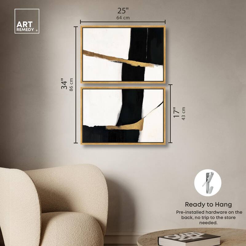 Weight of Black II Canvas Set of 2 by Art Remedy