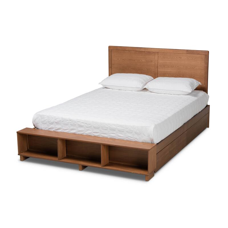 Tamsin Modern Transitional 4-Drawer Storage Bed with Built-In Shelves - Queen