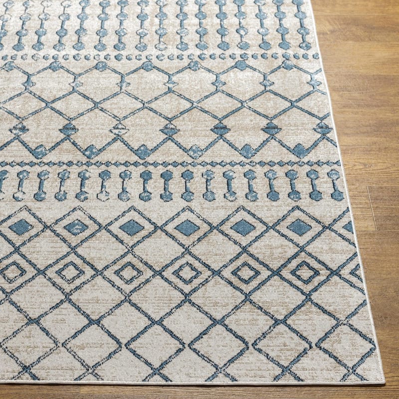 Livabliss Lavadora Bohemian Diamond Washable Area Rug