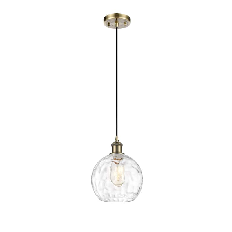 Innovations Lighting Ballston Athens Water Glass 1 Light 8" Cord Hung Mini Pendant - Antique Brass