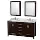 Option Espresso / White Carrara Marble Top / Brushed