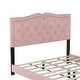 preview thumbnail 13 of 19, Queen Size Velvet Upholstered Platform Bed with Tufted Headboard and Rivet Design