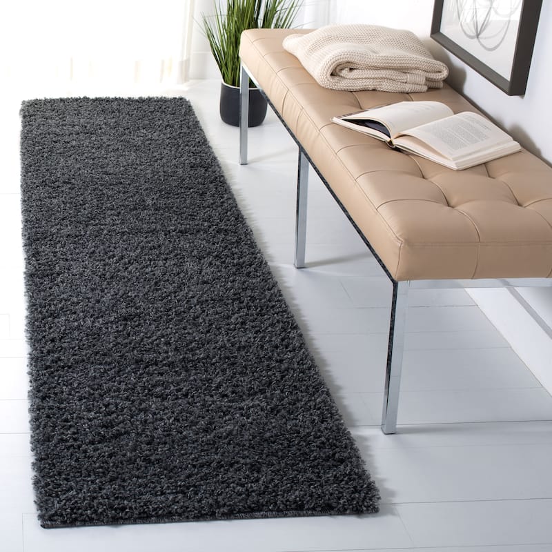 SAFAVIEH Venus Shag Durime 1.75-inch Thick Rug - 2'2" x 8' Runner - Dark Grey