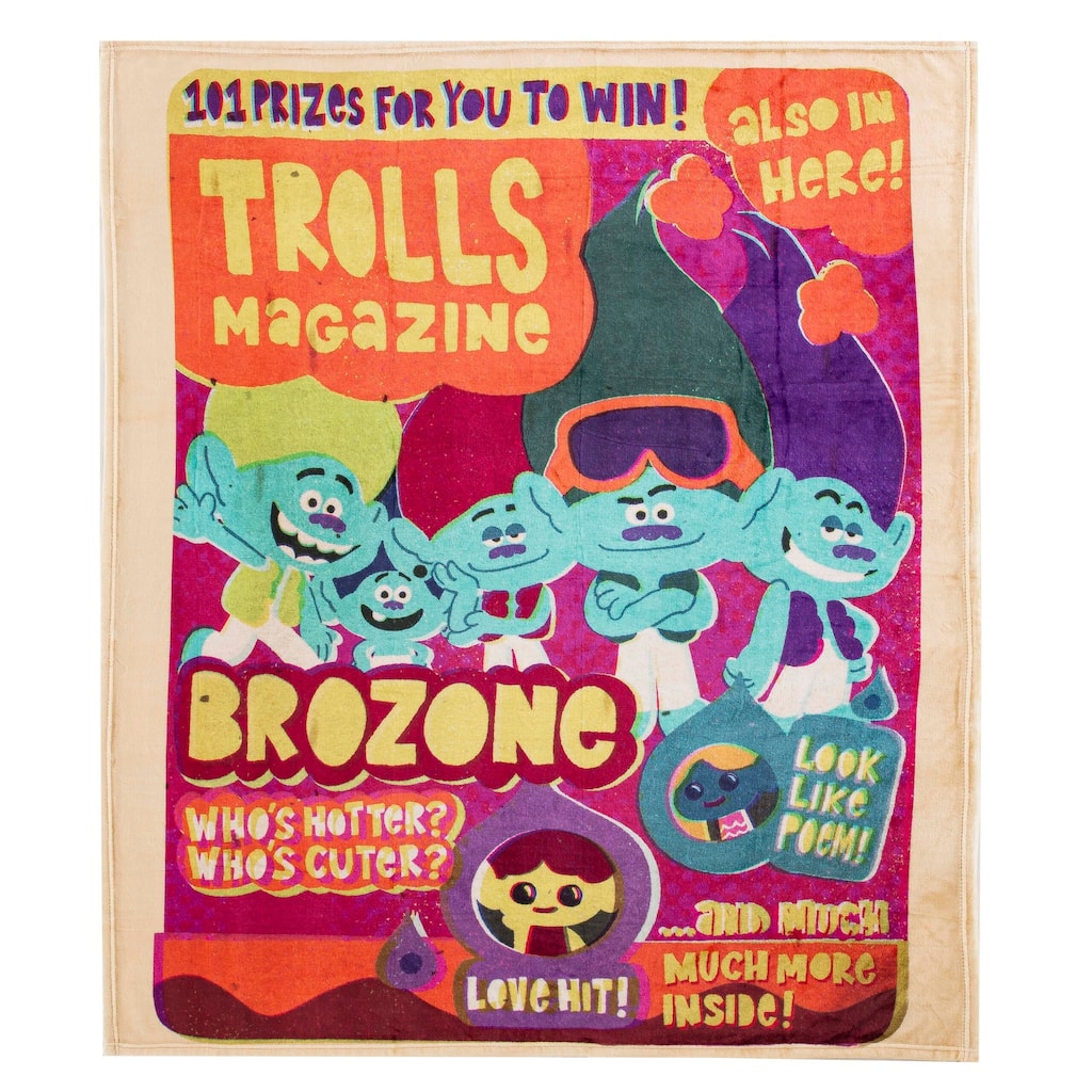 Dreamworks Trolls 3 Trolls Magazine SP Cloud Throw Blanket