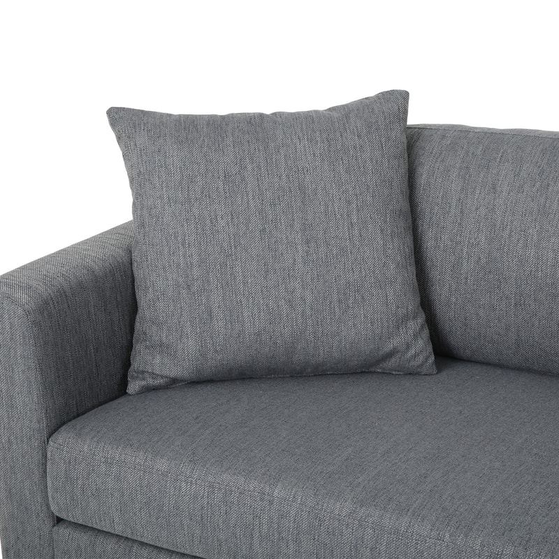 Fabric Upholstered Sofas Small Space Loveseat Sofas Lounge Armrest Couch w/ Wood Legs 101" Long Couches for Living Room