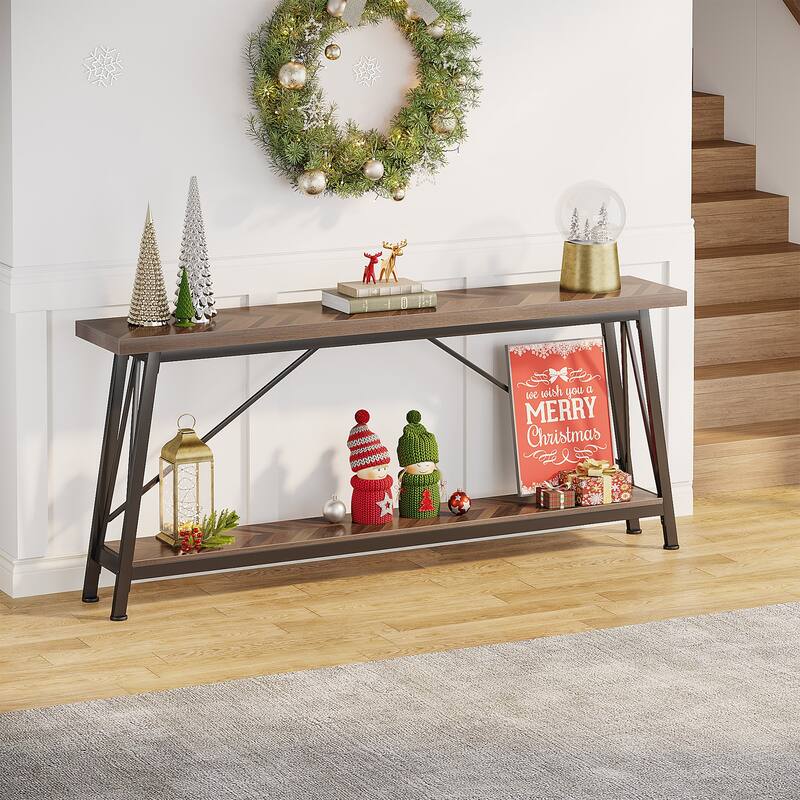 70.9-Inch Extra Long Wood Console Sofa Table for Entryway