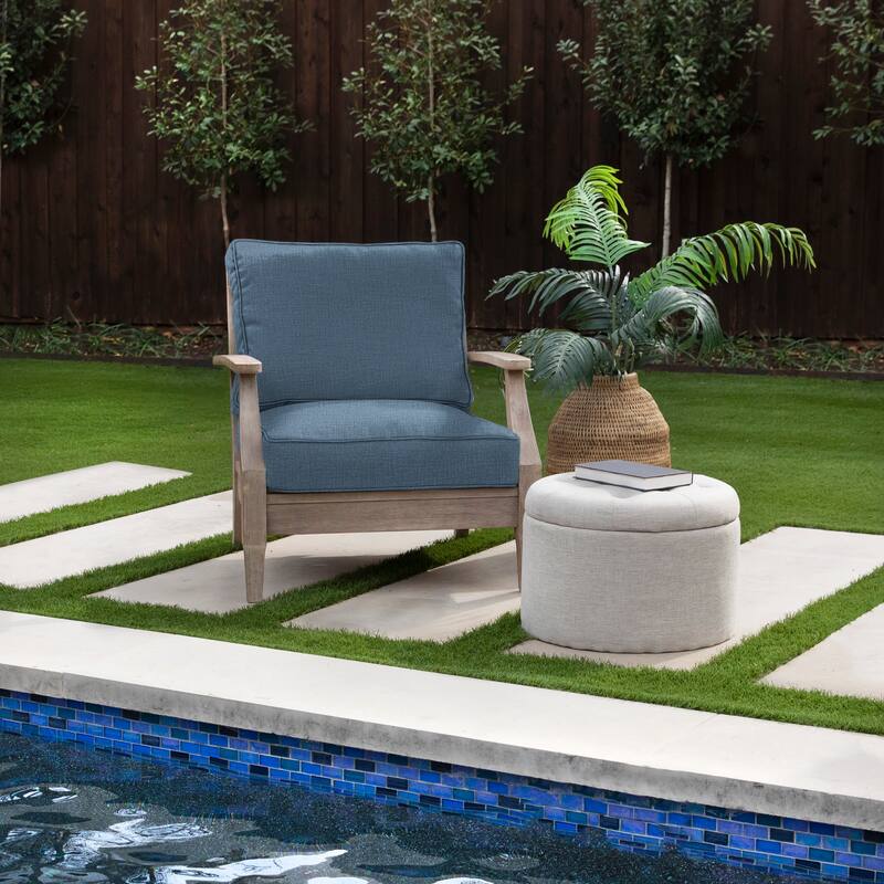 Sorra Home Indoor/Outdoor Corded Cushion Chair Set - 30 x 27 x 5 Deep Seat Cushion Set Corded - Pacific