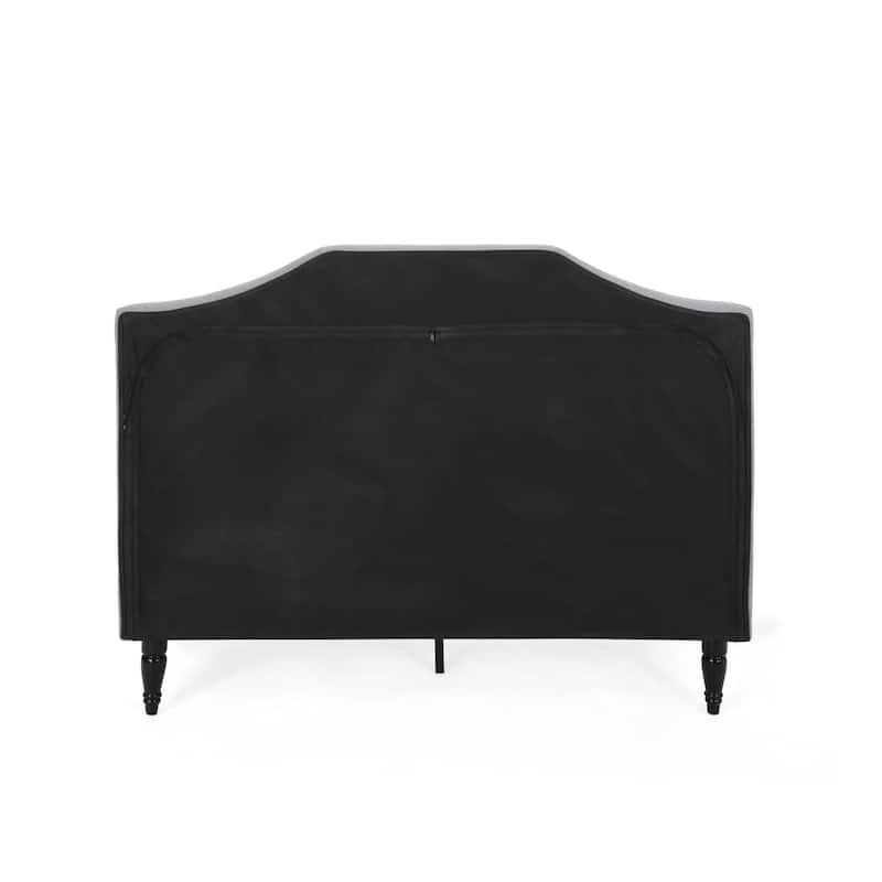 Queen Size Platform Bed with Metal Base Legs and Wood Slat Support, Upholstered Wingback Bed Frame with Tufted Button Headboard