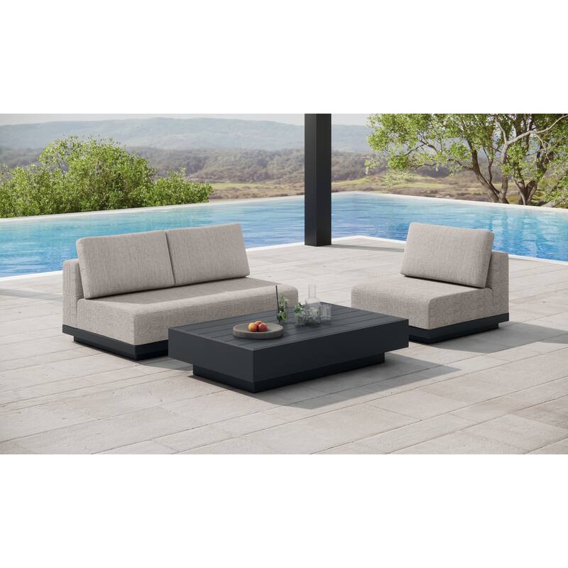 Oslo Aluminum Outdoor Upholstered Lounge Set - 3-Piece
