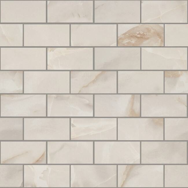 Shaw Gemstone - 12" x 12" Rectangle Tile - Polished Marble Visual - - Ivory
