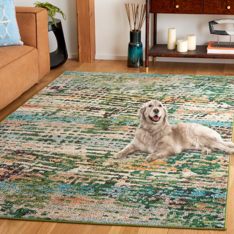 SAFAVIEH Madison Erlinda Vintage Boho Abstract Rug - 8' x 10' - Green/Rust