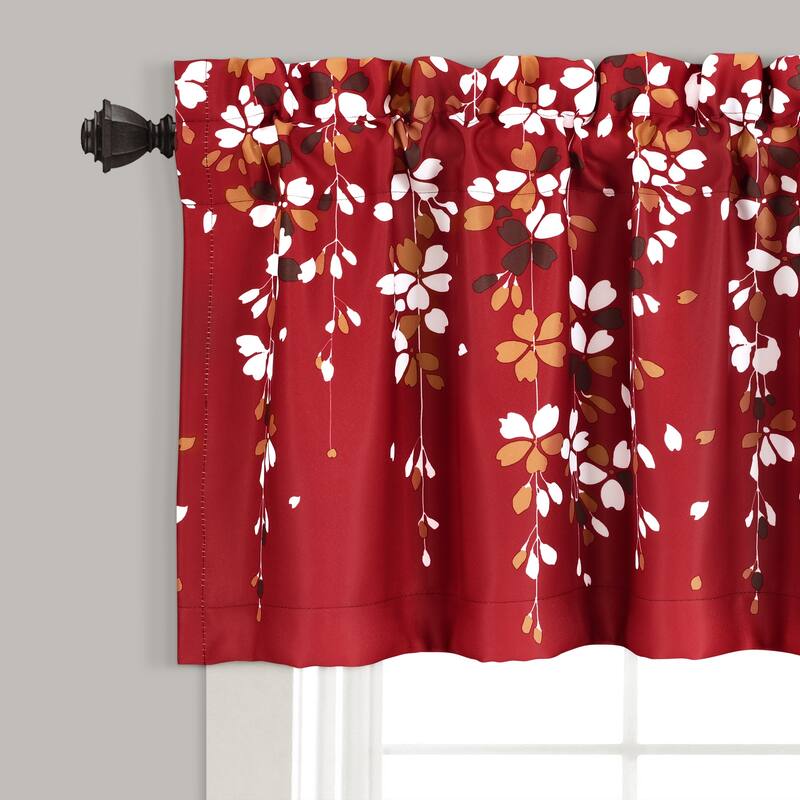 Lush Decor Weeping Flower Room Darkening Window Curtain Valance - 52x18