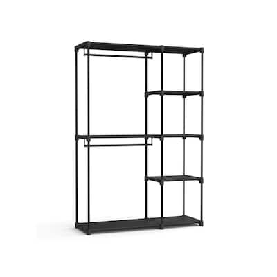 Freestanding Closet Organizer with Adjustable Shelves, Dual Hanging Rods and Storage Drawers