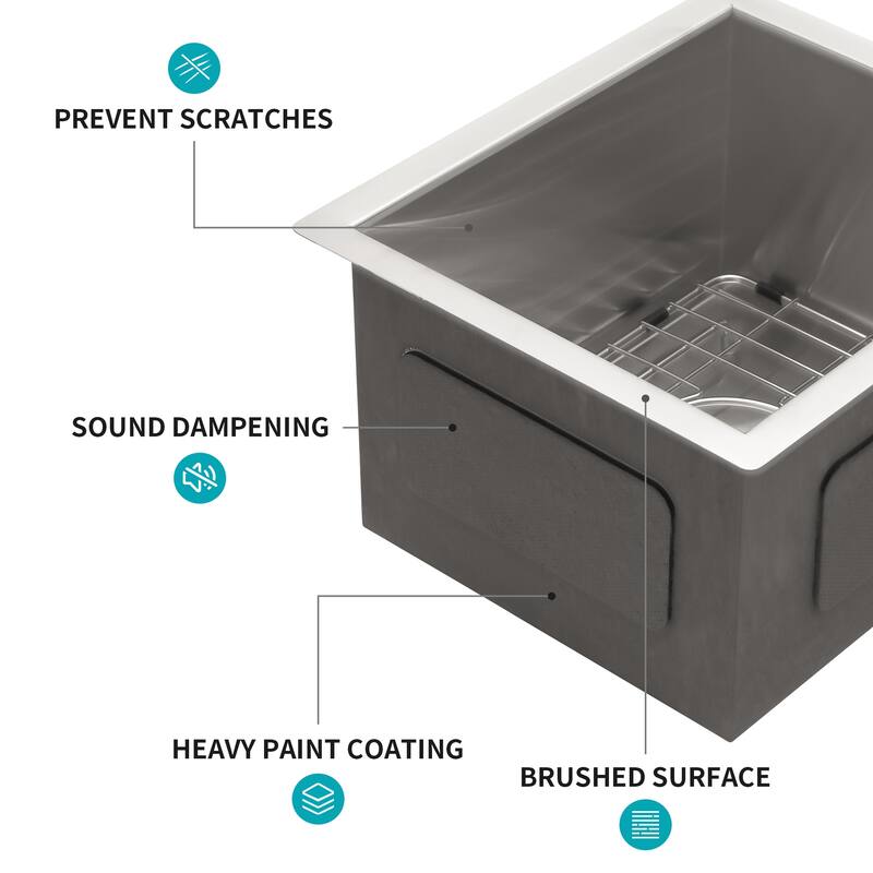 Undermount Kitchen Sink 16 Gauge 9 Inch Deep Single Bowl Kitchen Sink Basin