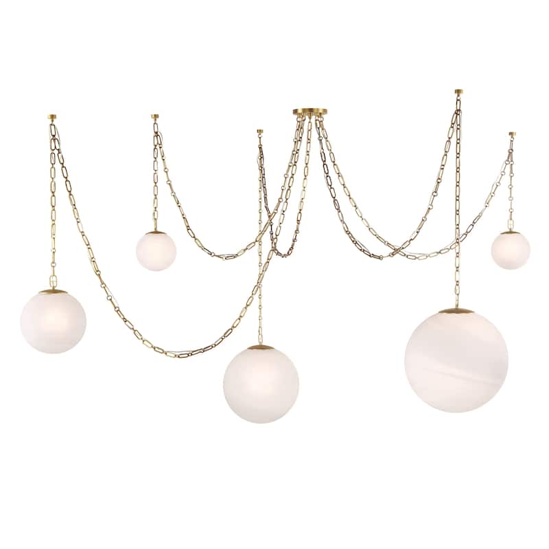 Minka Lavery 5219 Marbelle 5 Light 85" Wide Multi Light Pendant with