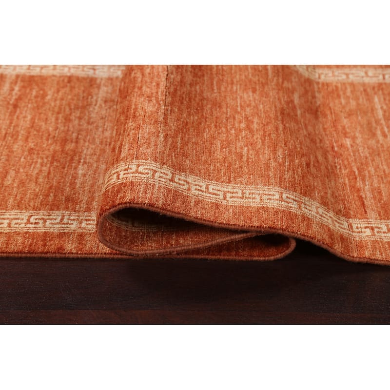 Bordered Gabbeh Kashkoli Oriental Runner Rug Wool Hand-knotted Carpet - 2'5" x 9'4"