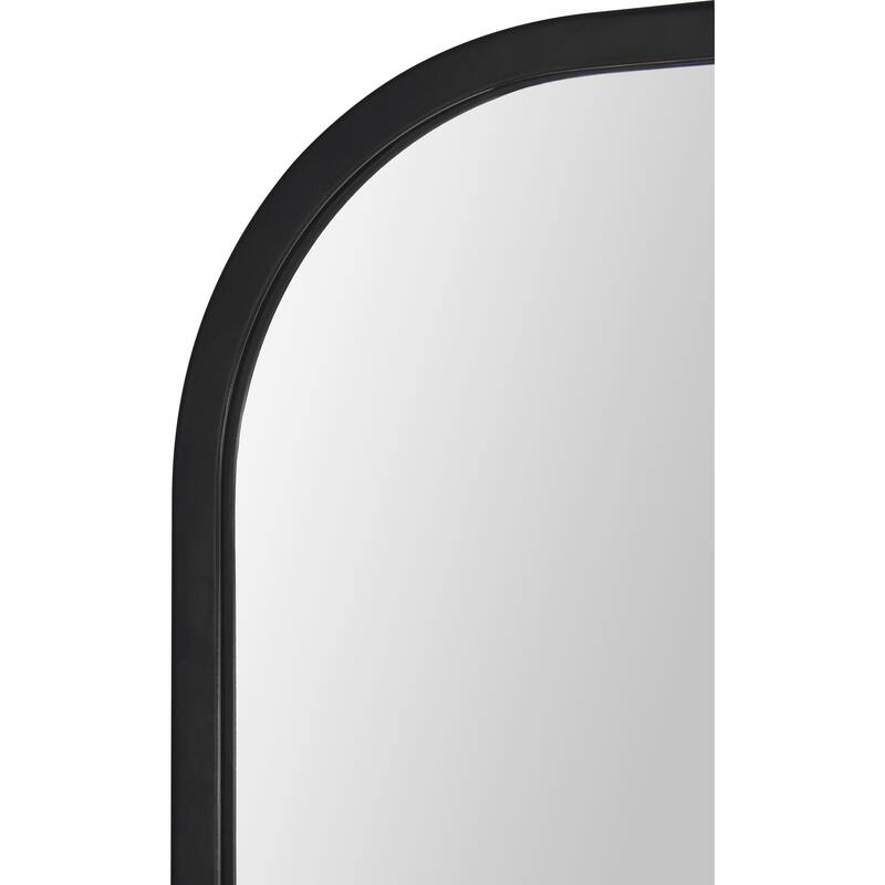 Arch Shape Iron Framed Wall Mirror - 36" - Black and Clear