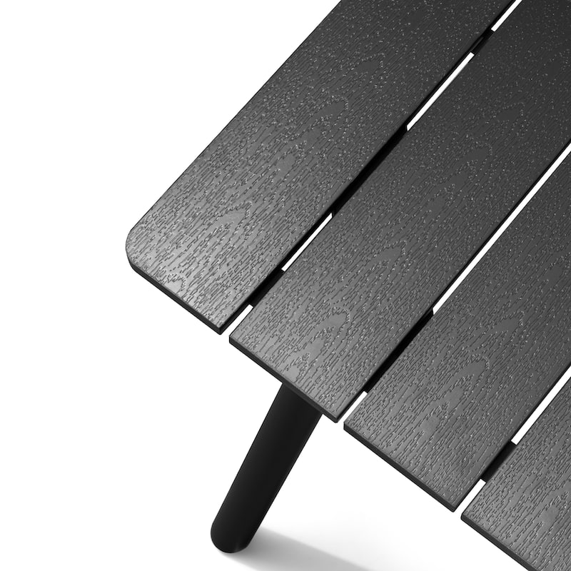 Pellebant Outdoor Rectangle Aluminum Dining Table with Umbrella Hole