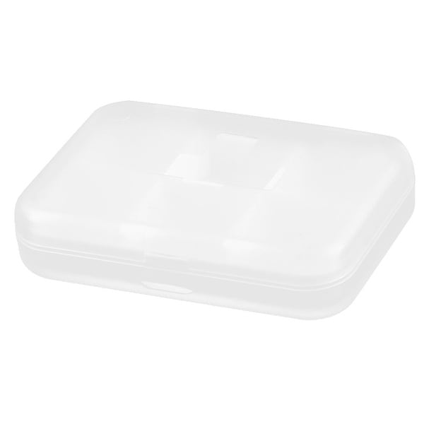 Household Plastic Square Shaped 6 Compartments Capsule Pills Box Case White