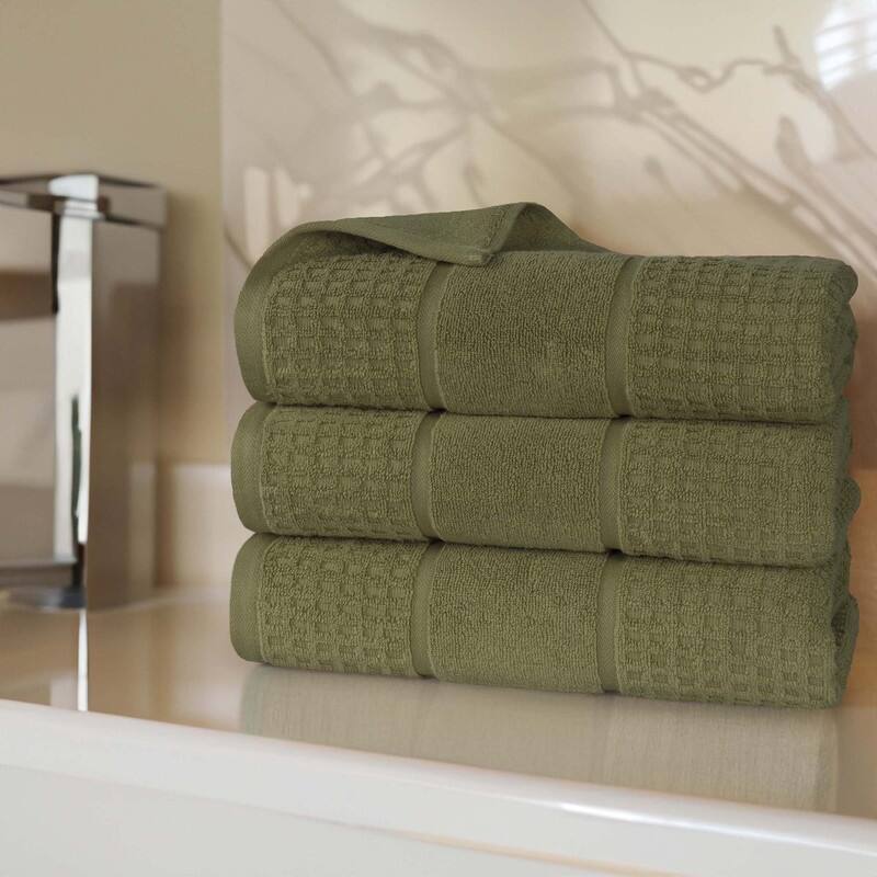 Superior Napa Zero Twist Cotton Soft Waffle Bath Towel Set of 3