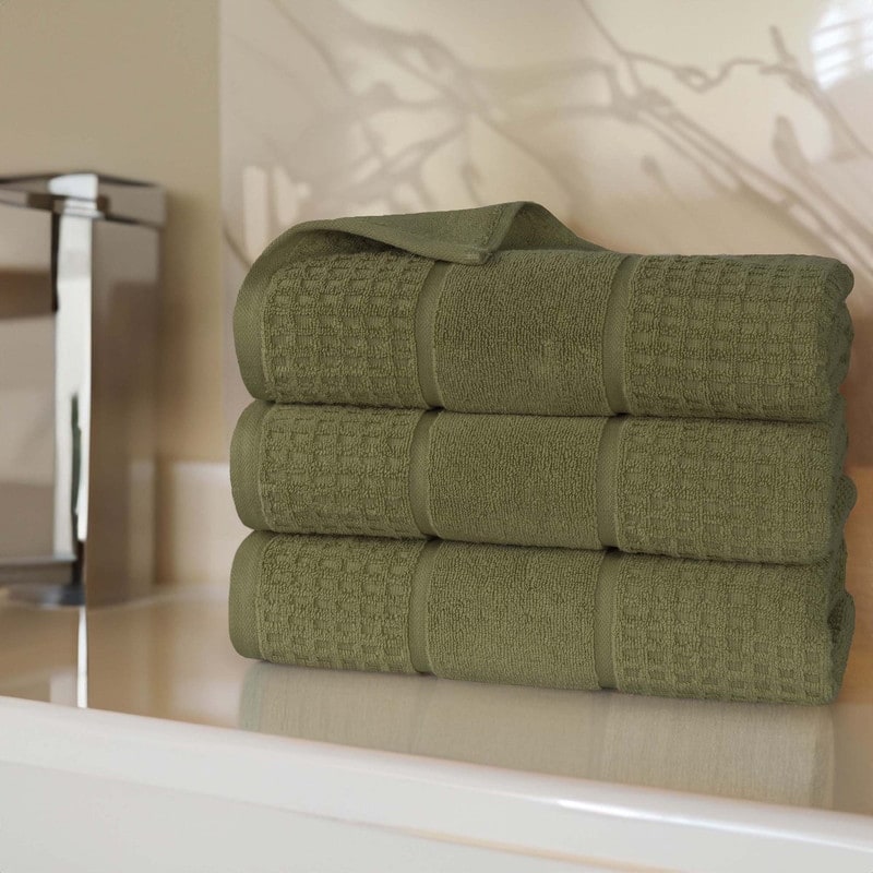 Superior Napa Zero Twist Cotton Soft Waffle Bath Towel Set of 3