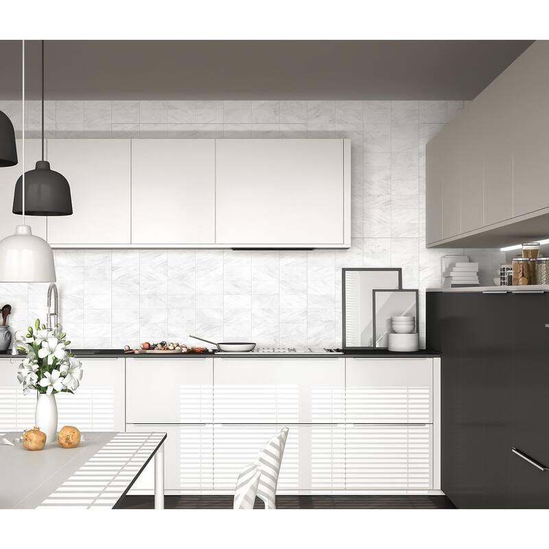 Pale Gray Marble 3" x 6" Honed Tile