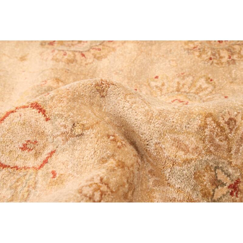 ECARPETGALLERY Hand-knotted Chobi Twisted Khaki Wool Rug - 6'0 x 8'11