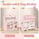preview thumbnail 6 of 7, Double-Sided Kids Play Kitchen Set with Canopy and 2 Seats - 31" x 12" x 36" (L x W x H)