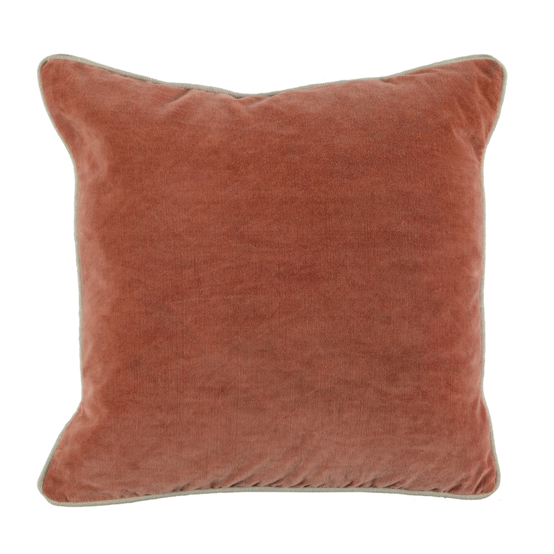 Villa by Classic Home Harriet Velvet Throw Pillow - 22x22 - Terracotta