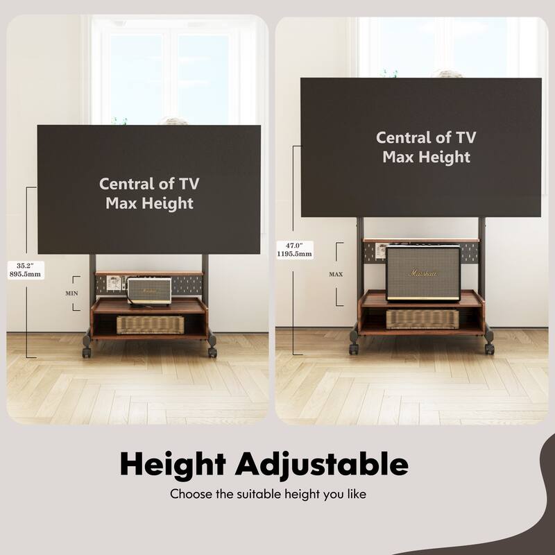 FITUEYES Rolling Floor TV Stand Mount for 40-85 Inch TVs