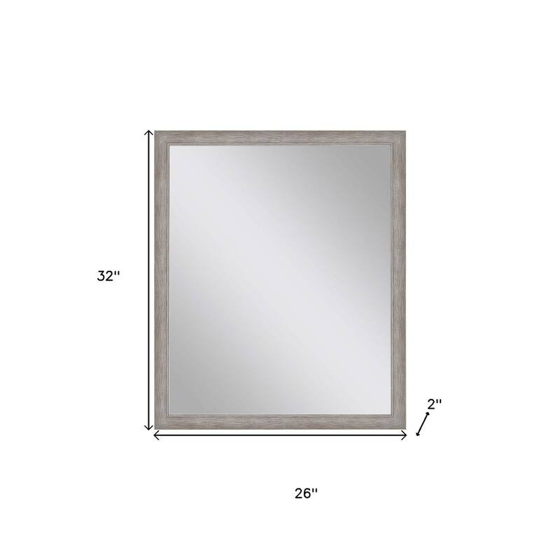 HomeRoots 32" Silver Framed Accent Mirror - 26.00 in. x 32.00 in. x 2.00 in.