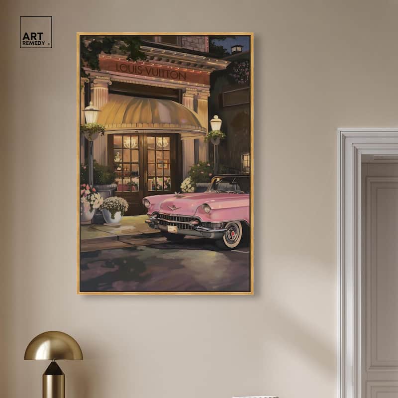 Classic Car Store Visit Canvas by Art Remedy