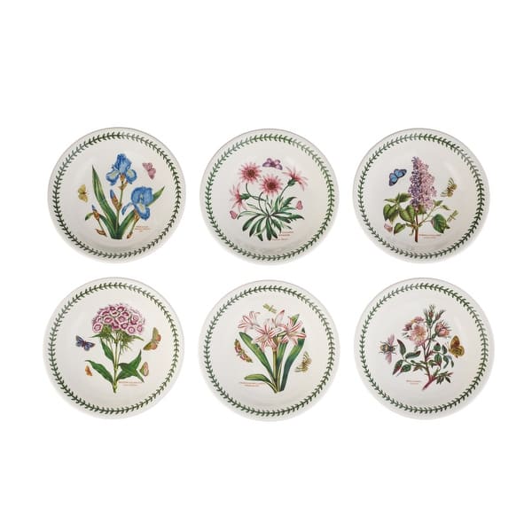 Portmeirion Botanic Garden Pasta Low Bowls Set of 6 - 8.5"