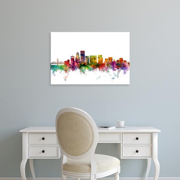 Easy Art Prints Michael Tompsett's 'Portland Oregon Skyline' Premium Canvas Art