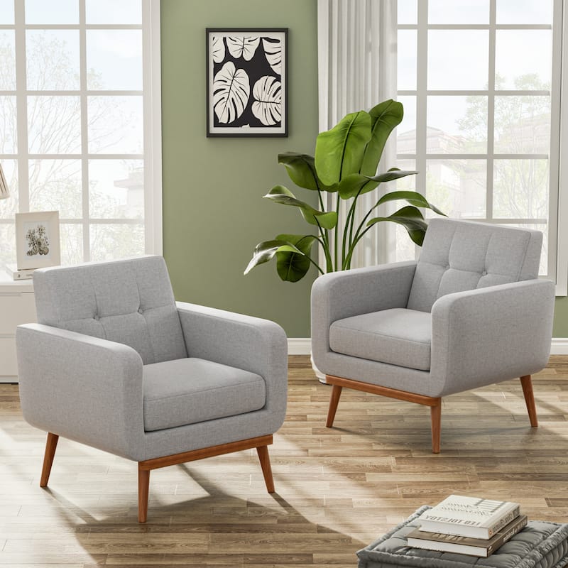 Tufted-Fabric-Upholstered-Accent Chair