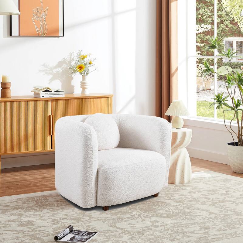 2-Piece Lounge Chair Accent Chair Sofa Chair with Ergonomic Cushions, Upholstered Single Cloud Couch Chair Armchair
