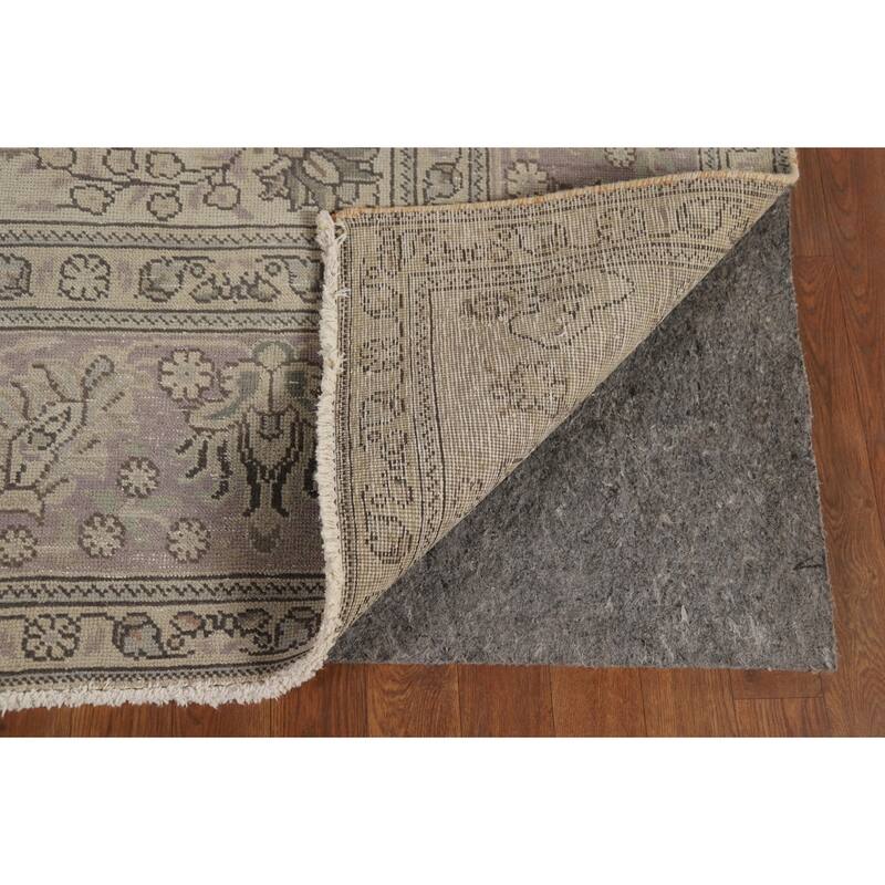 Distressed Tabriz Vintage Persian Rug Handmade Bedroom Wool Carpet - 9'4" x 12'11"