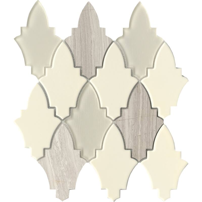 Emser Tile Fleur - 11" x 12" Specialty Arabesque/Baroque Mosaic Wall