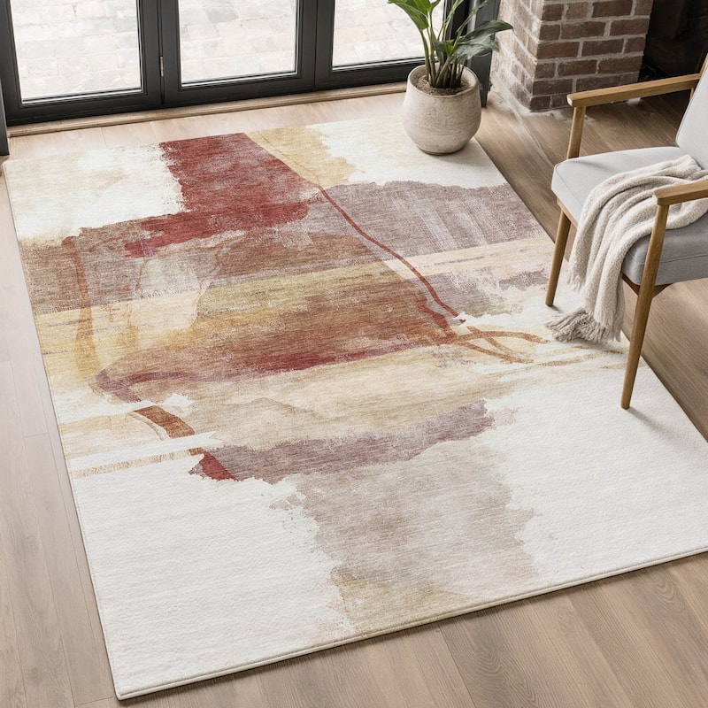 Premium Washable Super Soft Contemporary Chic Mayfield Rug - Terracotta - 9' x 12'
