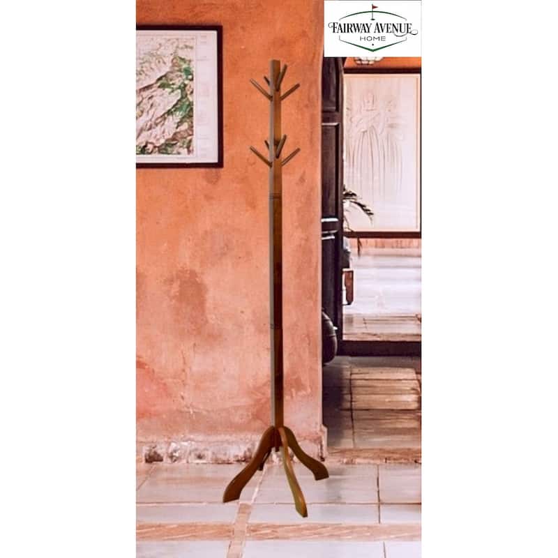 Porch & Den Holly Hill Solid Acacia Hall Tree