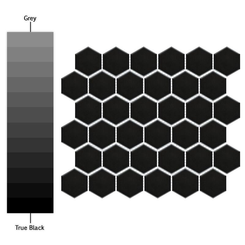 Merola Tile Metro 2" Hex Matte Black 11-1/8" x 12-5/8" Porcelain Floor and Wall Tile