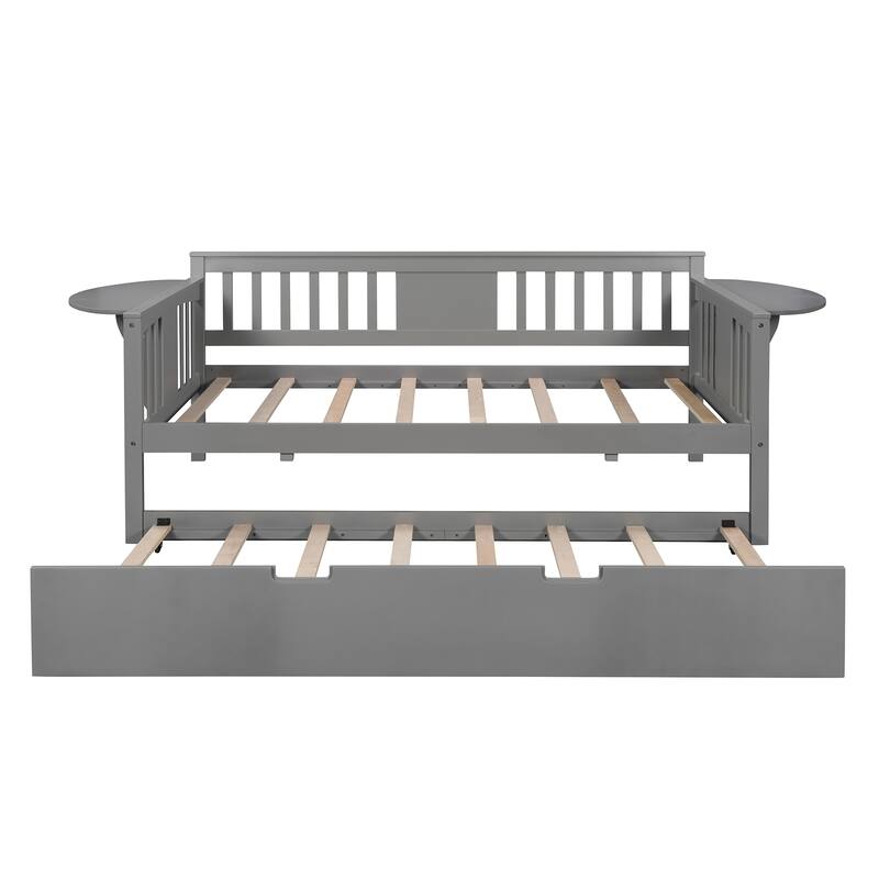 Multi-Functional Daybed with Trundle and Storage Side Tables for Bedroom or Living Room