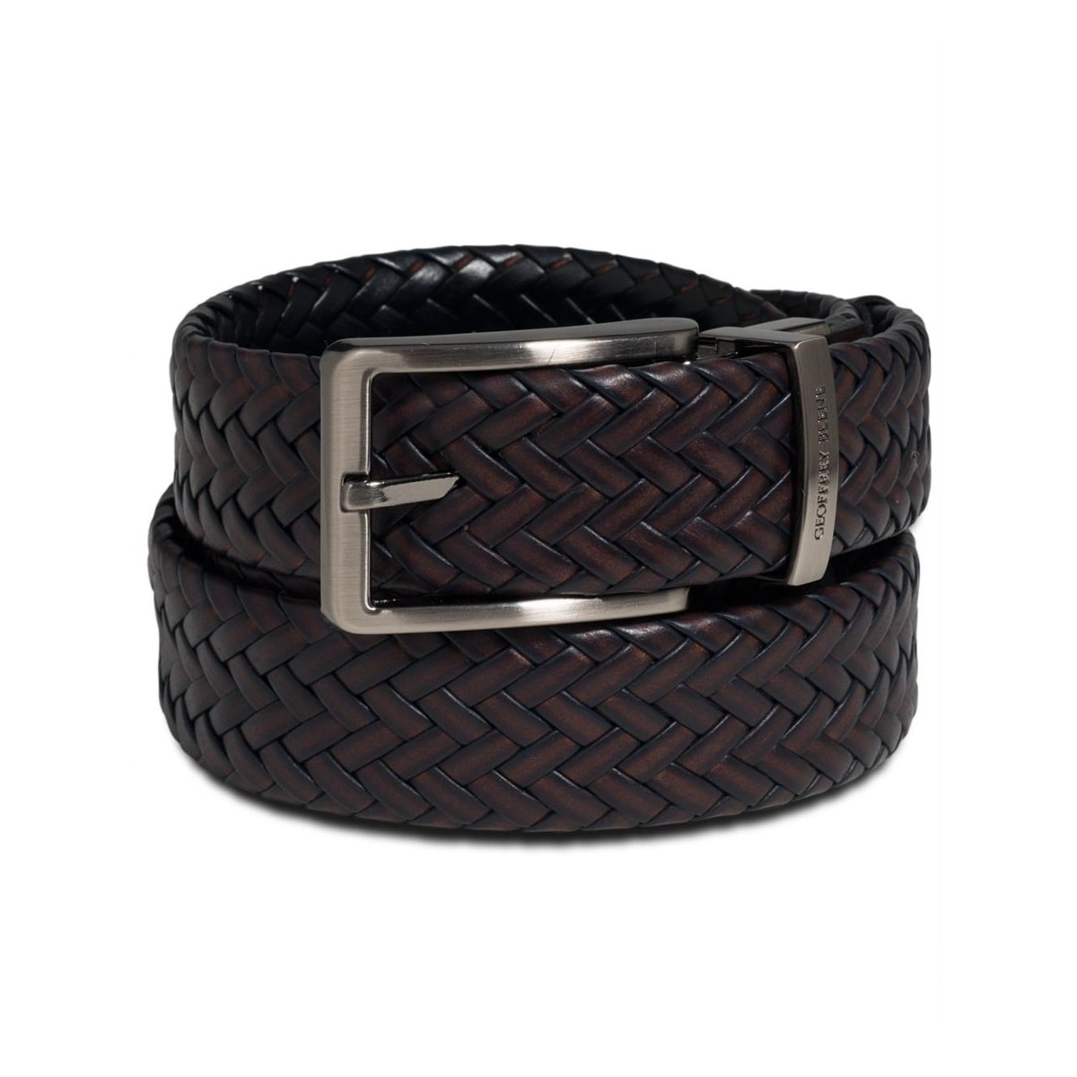 Shop Geoffrey Beene Mens Casual Belt Leather Braided 38 Free