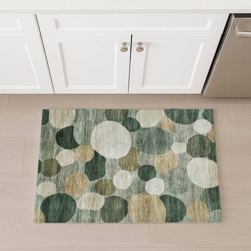 Machine Washable Indoor/ Outdoor Modern Circy Chantille Rug