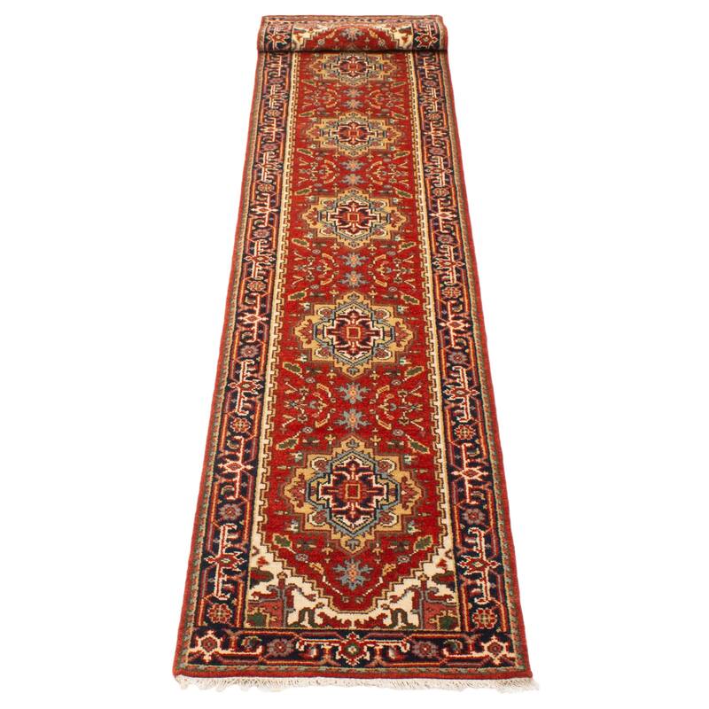 ECARPETGALLERY Hand-knotted Serapi Heritage Red Wool Rug - 2'6 x 19'9