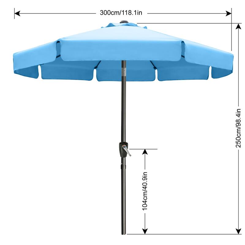 ABCCANOPY 10FT Outdoor Table Market Umbrella Tilt and Crank for Garden