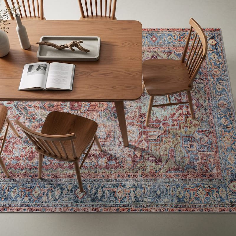 World Rug Gallery Traditional Distressed Washable Area Rug