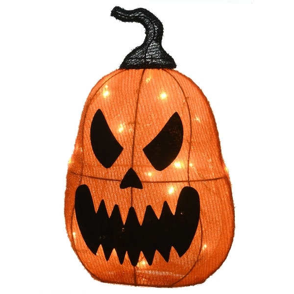 slide 2 of 7, 16" Pre-Lit Scary Jack-O-Lantern